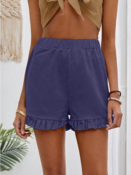 Frill Elastic Waist Shorts