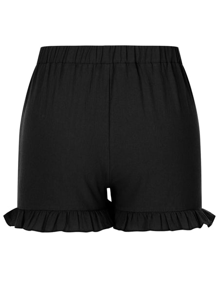 Frill Elastic Waist Shorts