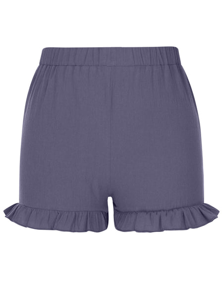 Frill Elastic Waist Shorts