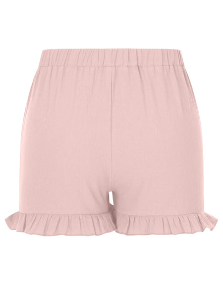 Frill Elastic Waist Shorts