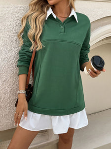 Devine Ruffle Hem Long Sleeve Mini Dress