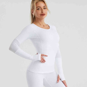 Long Sleeve Round Neck Sports Top