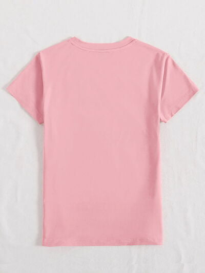 Rabbit Round Neck Short Sleeve T-Shirt