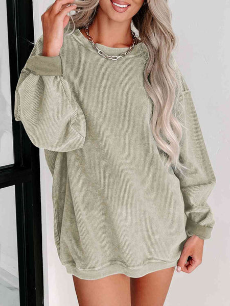 Round Neck Dropped Shoulder Sweatshirt