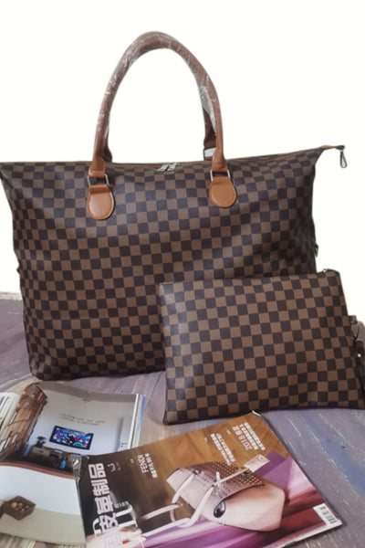 Checkered Two-Piece Bag Set